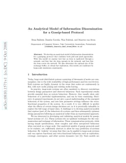 An Analytical Model of Information Dissemination for a Gossip-based
  Protocol