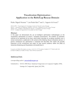 Visualization Optimization : Application to the RoboCup Rescue Domain