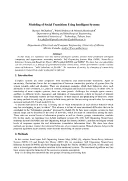 Modeling of Social Transitions Using Intelligent Systems