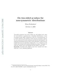 On two-sided p-values for non-symmetric distributions