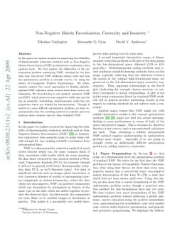 Non-Negative Matrix Factorization, Convexity and Isometry