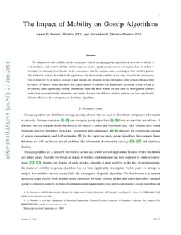 The Impact of Mobility on Gossip Algorithms