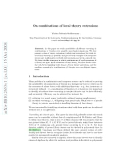 On combinations of local theory extensions