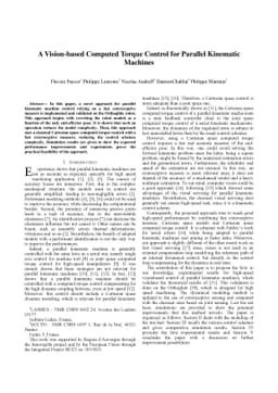 A Vision-based Computed Torque Control for Parallel Kinematic Machines