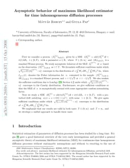 Asymptotic behavior of maximum likelihood estimator for time
  inhomogeneous diffusion processes