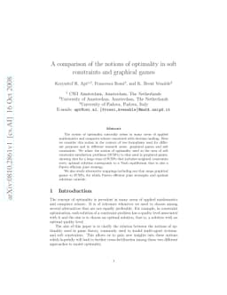 A comparison of the notions of optimality in soft constraints and
  graphical games