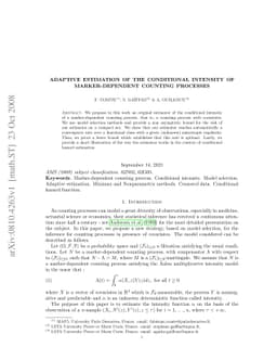 Adaptive estimation of the conditional intensity of marker-dependent
  counting processes