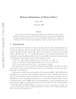 Robust Estimation of Mean Values