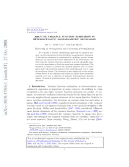 Adaptive variance function estimation in heteroscedastic nonparametric
  regression