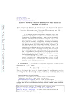 Robust nonparametric estimation via wavelet median regression