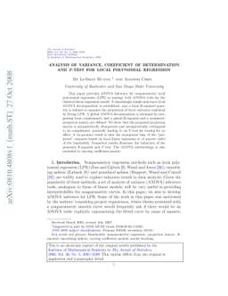 Analysis of variance, coefficient of determination and $F$-test for
  local polynomial regression