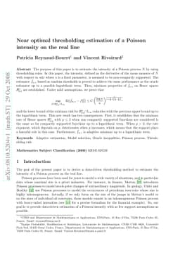 Near optimal thresholding estimation of a Poisson intensity on the real
  line