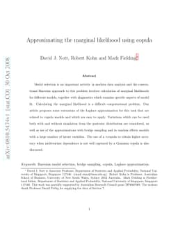 Approximating the marginal likelihood using copula
