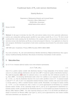 Conditional Limits of W_p scale Mixture Distributions