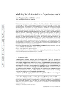 Modeling Social Annotation: a Bayesian Approach