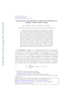 Batch means and spectral variance estimators in Markov chain Monte Carlo
