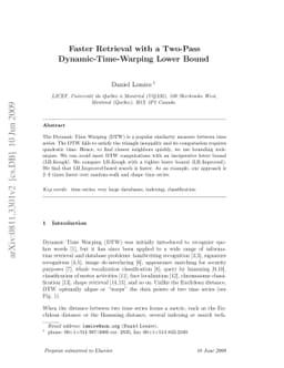 Faster Retrieval with a Two-Pass Dynamic-Time-Warping Lower Bound