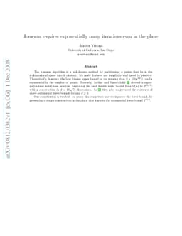 k-means requires exponentially many iterations even in the plane