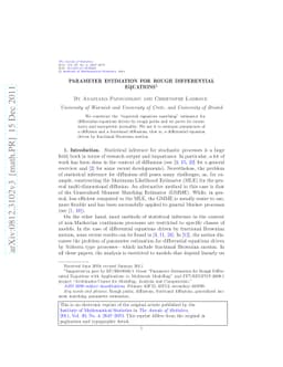 Parameter estimation for rough differential equations