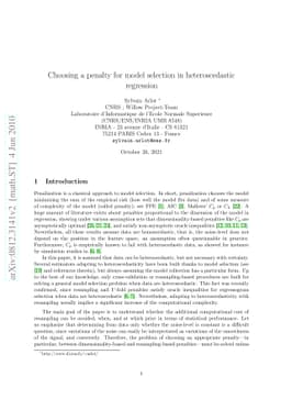 Choosing a penalty for model selection in heteroscedastic regression
