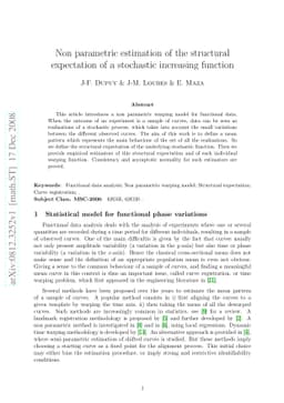 Non parametric estimation of the structural expectation of a stochastic
  increasing function