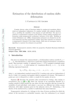 Estimation of the distribution of random shifts deformation