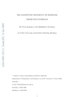 The Asymptotic Efficiency of Improved Prediction Intervals