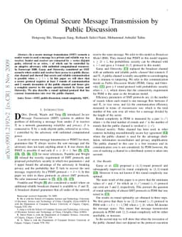 On Optimal Secure Message Transmission by Public Discussion