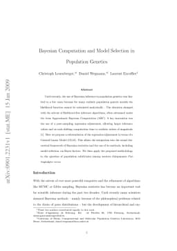 Bayesian Computation and Model Selection in Population Genetics