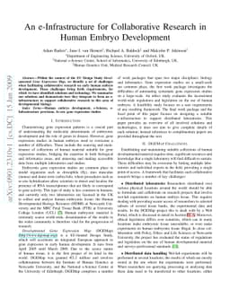 An e-Infrastructure for Collaborative Research in Human Embryo
  Development