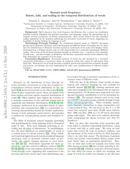 Beyond word frequency: Bursts, lulls, and scaling in the temporal
  distributions of words