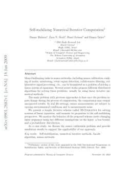 Self-stabilizing Numerical Iterative Computation