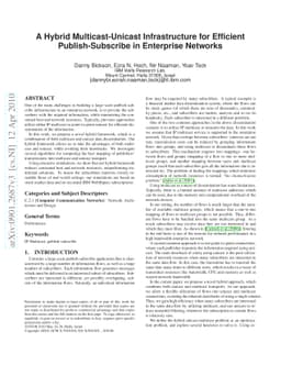 A Hybrid Multicast-Unicast Infrastructure for Efficient
  Publish-Subscribe in Enterprise Networks