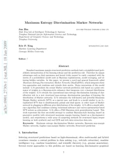 Maximum Entropy Discrimination Markov Networks