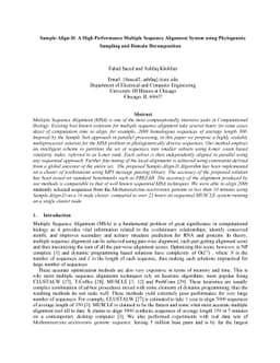 Sample-Align-D: A High Performance Multiple Sequence Alignment System
  using Phylogenetic Sampling and Domain Decomposition
