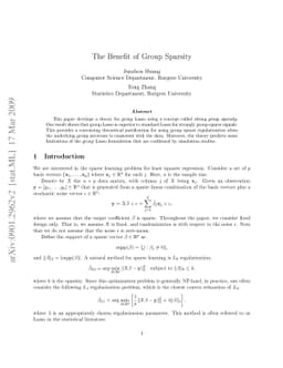 The Benefit of Group Sparsity