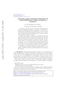 Operator norm consistent estimation of large-dimensional sparse
  covariance matrices