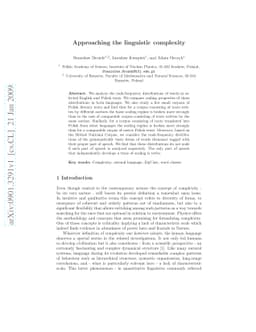 Approaching the linguistic complexity