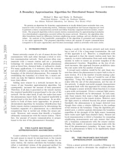 A Boundary Approximation Algorithm for Distributed Sensor Networks