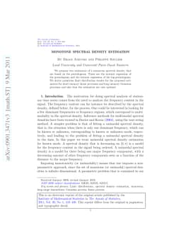 Monotone spectral density estimation