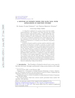 A mixture of experts model for rank data with applications in election
  studies