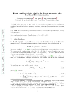 Exact confidence intervals for the Hurst parameter of a fractional
  Brownian motion