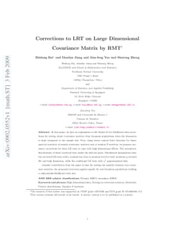 Corrections to LRT on Large Dimensional Covariance Matrix by RMT