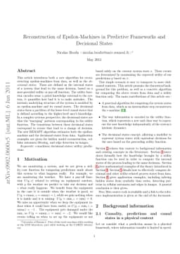 Reconstruction of Epsilon-Machines in Predictive Frameworks and
  Decisional States