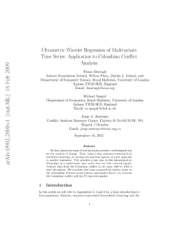 Ultrametric Wavelet Regression of Multivariate Time Series: Application
  to Colombian Conflict Analysis