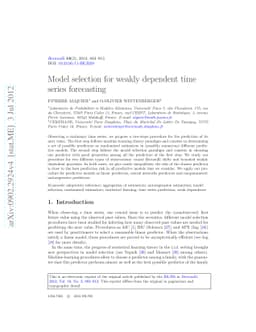 Model selection for weakly dependent time series forecasting