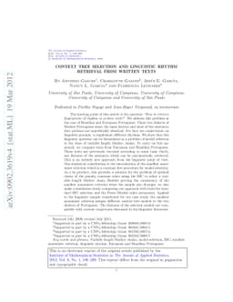 Context tree selection and linguistic rhythm retrieval from written
  texts
