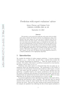 Prediction with expert evaluators' advice