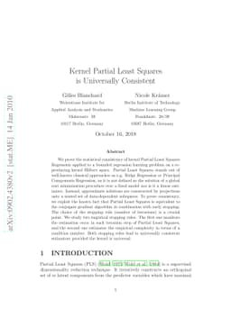 Kernel Partial Least Squares is Universally Consistent