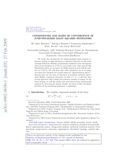 Consistencies and rates of convergence of jump-penalized least squares
  estimators